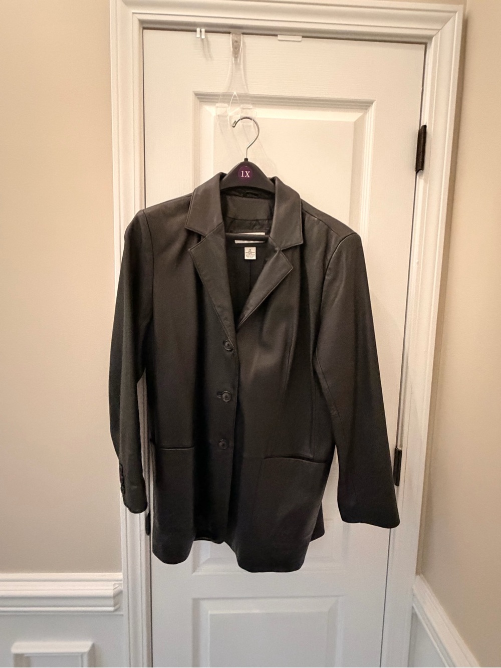Preston & York Black Leather Blazer Jacket
